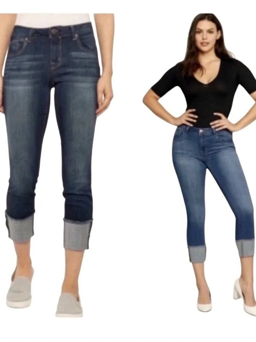 EUC 1822 Taylor Cropped Cuffed Jeans Distressed size- 12